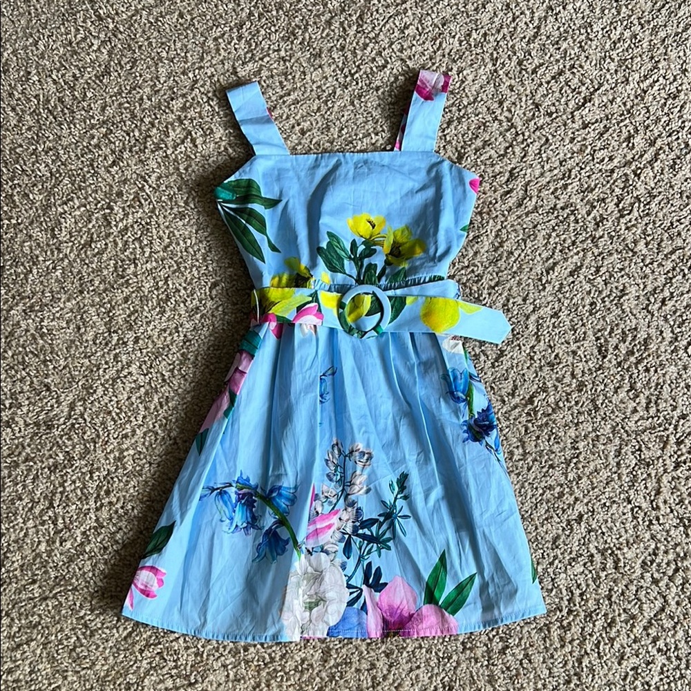 Lipsy Blue Sundress Sleeveless Square Neck Casual
